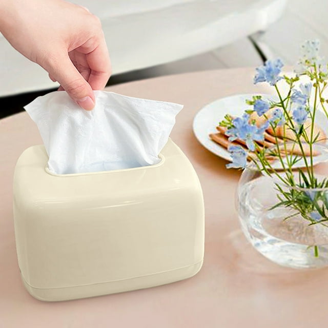 Amzcrzy Paper Storage Tissue Box with Built In Spring for Home Bedroom Desktop Coffee Table Paper Box Wall Mounted Napkin Storage Box Teacher Supplies Desk Organizer Classroom Must Haves