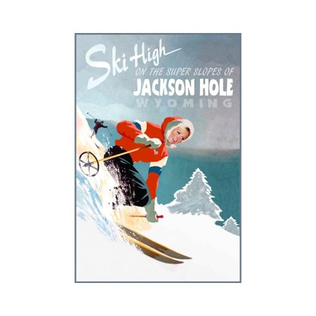 POSTER Jackson Hole Wyoming Travel Poster Tetons Snow Ski Paris Art Print 329-UNFRAMED