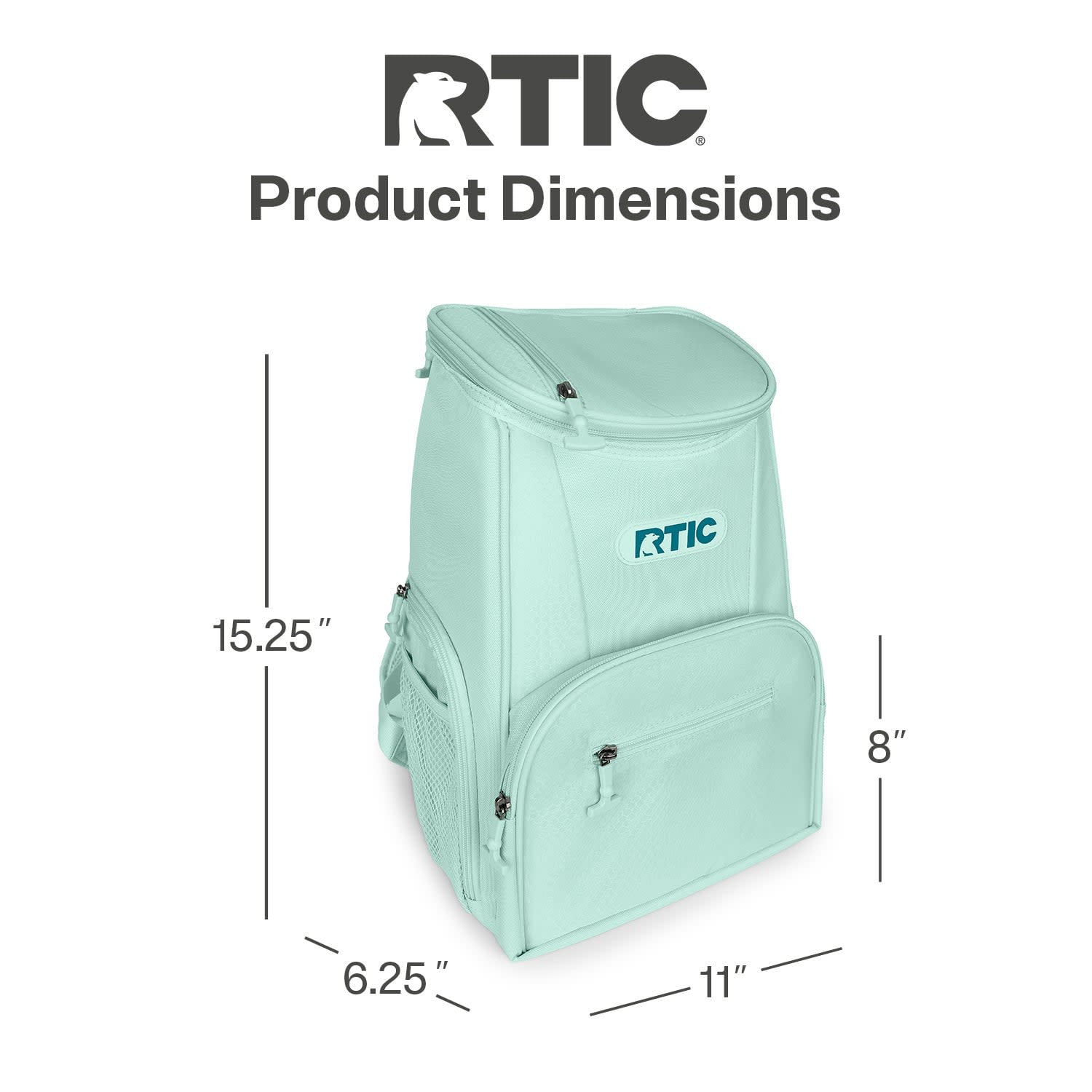 RTIC 15 Can Lightweight Backpack Insulated Cooler with Pockets, Fresh Mint