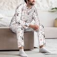 thumbnail image 7 of Yiaed Heart Panda Print Men’s Pajamas Set - Long Sleeve Button Down Sleep Shirt and Pajama Bottoms Sleepwear Set Mens Pjs Sets Men's Pajama Bottoms-, 7 of 7