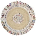thumbnail image 2 of SAFAVIEH Cape Cod Keeleigh Braided Area Rug, 4' x 4' Round, Ivory/Light Beige, 2 of 5
