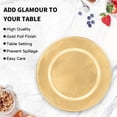 thumbnail image 4 of MAONAME Assiettes de Présentation Dorées, Ensemble de 12, Assiettes de Présentation en Feuille 13 Pouces avec Perles, Assiettes Rondes en Plastique pour Assiettes de Souper, Mise de Table, 4 of 6