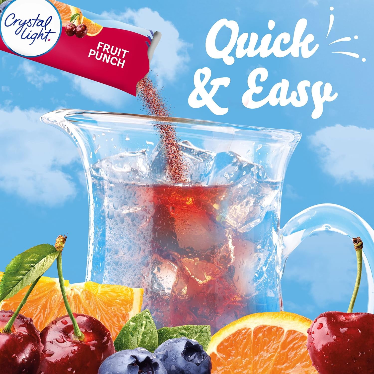 Crystal Light Fruit Punch Powdered Drink Mix Low Calori Sugar Free 6ct (12 Pack)