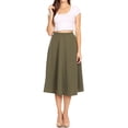 thumbnail image 5 of Women's Flared Lightweight Elastic Midi A-Line Skirt - Comfortable and Stylish, 5 of 8