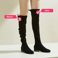 thumbnail image 3 of Boot Straps, 1 Pair Knee Boot Straps of Elastic Adjustable Belt, Plus Extra 12/20Pcs Adhesive Tape Hook Sticker for Fall-Off Prevention-Style:Combination 1;, 3 of 5