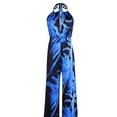 thumbnail image 3 of Monos de mujer con escote en V profundo y estampado con cordones y espalda descubierta, mono suelto con pierna recta para primavera y verano, azul S, 3 of 6