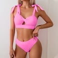 thumbnail image 2 of UTSJKR Women's Sexy Two Piece Bikini Set, Special Fabric Lace Up Bathing Suit, Slim Fit Summer Beach Swimwear Pink S, 2 of 5