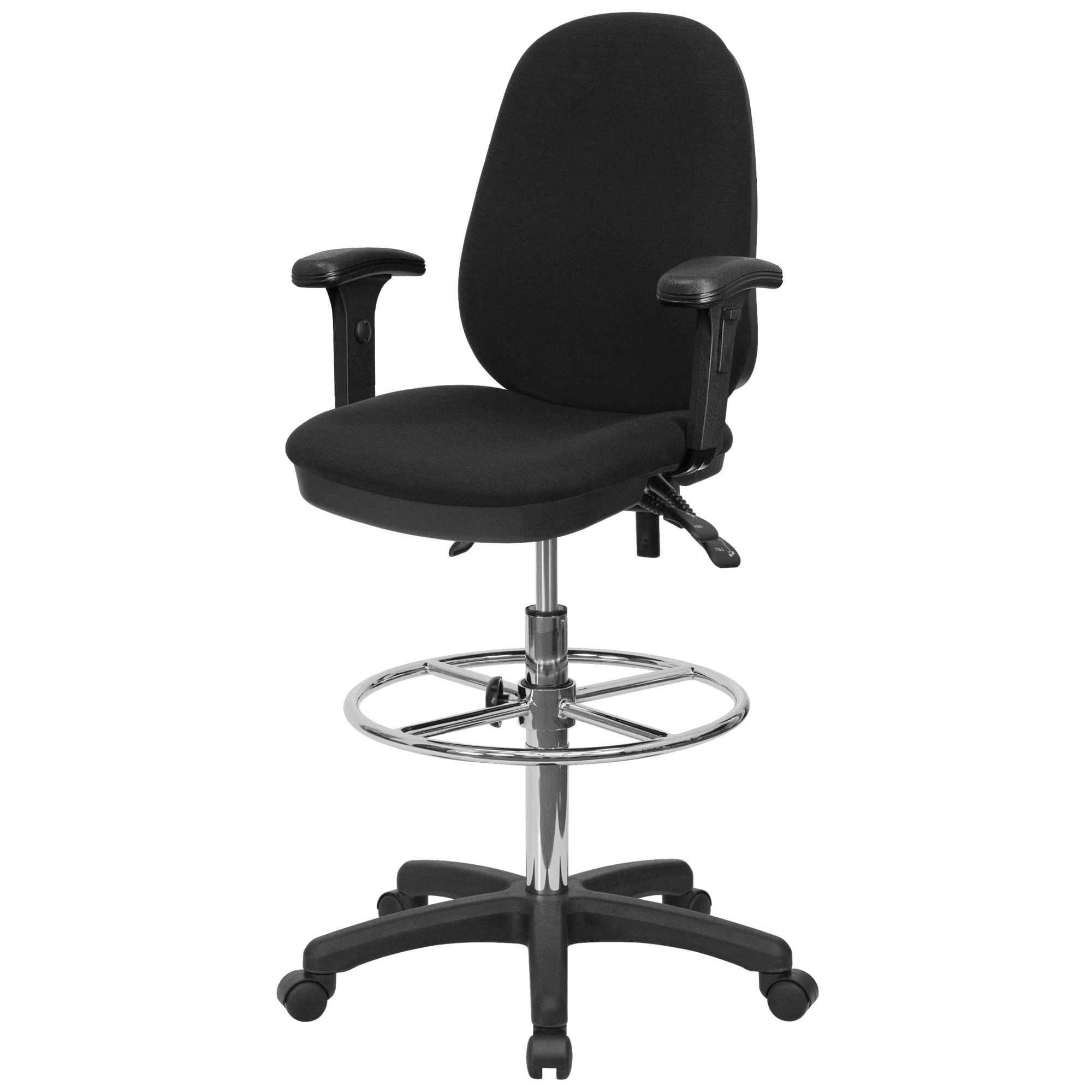 Ergonomic MultiFunction Triple Paddle Drafting Stool with Arms and