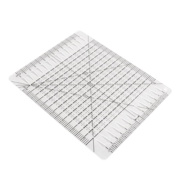 Regla de corte ANGGREK regla de Acolchado Escala Precisa Línea de Cuadrícula Negra Acrílica 25.5 x 20.5 cm