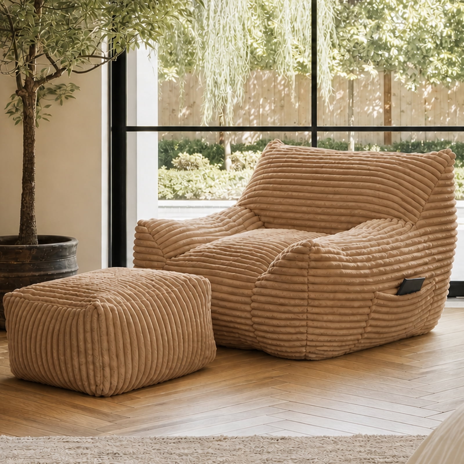 Bean Bag Chair for Adults, Oversized Comfy Beanbag Living Room Lazy Sofa for Bedroom & Dorm