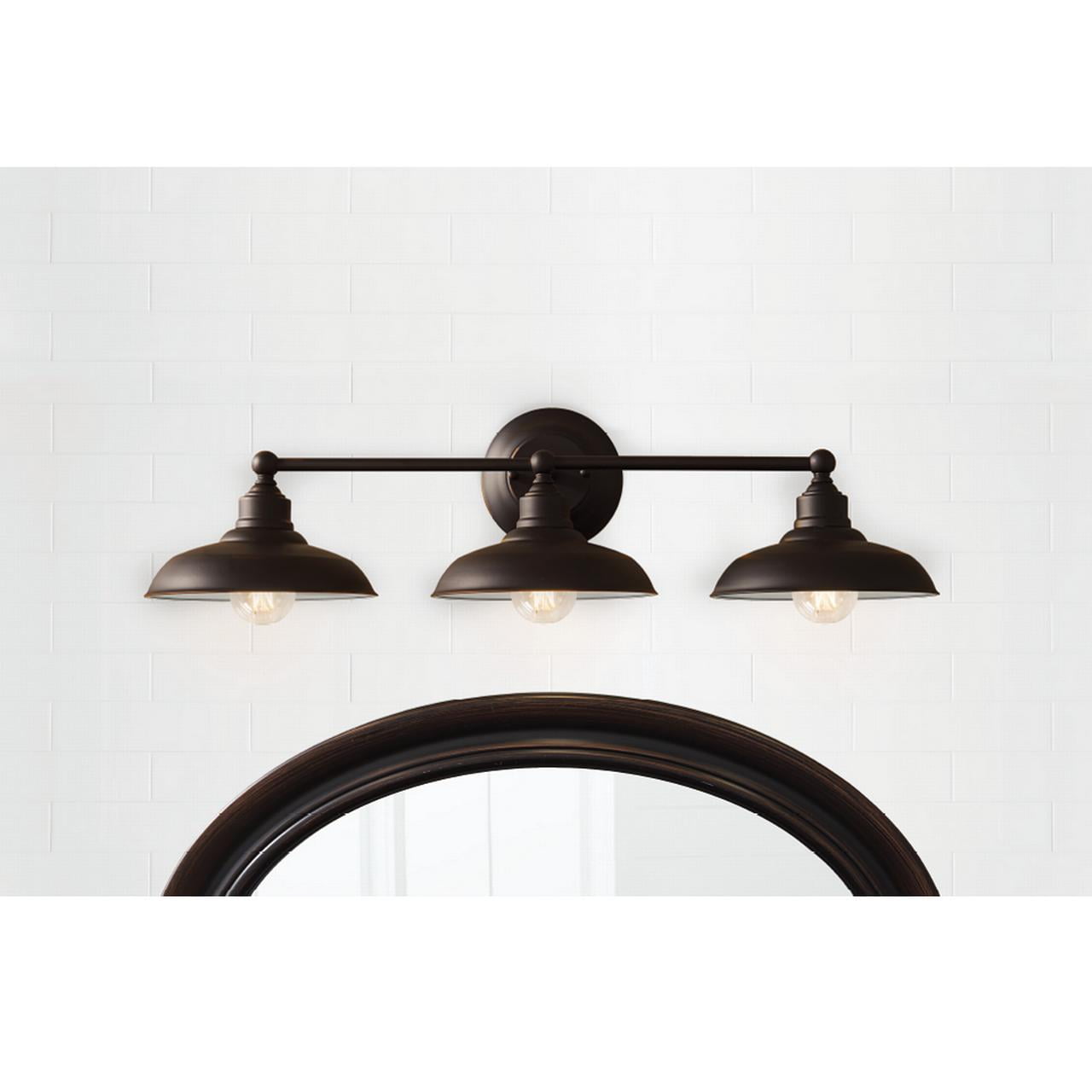 Better Homes &Gardens 28in Classic Farmhouse 3-Light Vanity Light, 60W Equiv, Triple Sconce Bronze