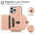 thumbnail image 5 of Feishell Crossbody Wallet Phone Case for Apple iPhone 16 Pro Max with Removable Shoulder Strap,for Women Girls,Magnetic Clasp Credit Card Slots PU Leather Kickstand Shockproof Phone Case,Rosegold, 5 of 9