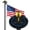 Black, variant on Yescom Bravery 25Ft Sectional 13Gauge Aluminum Flag Pole Kit with Solar Light US Flag for Outside House