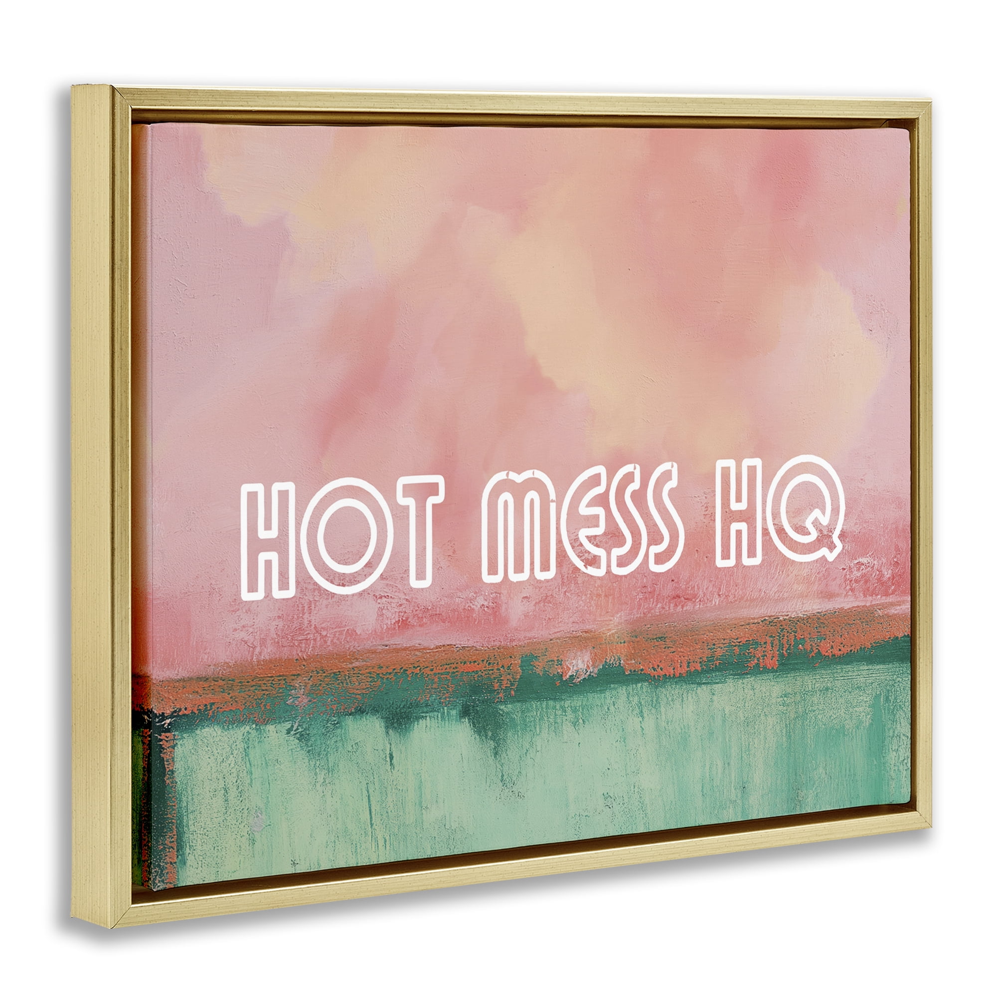 Stupell Industries Hot Mess Headquarters Gold Framed Floater Canvas Wall Art, design by Gina Kelly