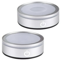 LITINKIMI 2Pcs Silver Plastic LED Crystal Ball Lamp Base for Multi-mode Color Changing Home Decoration