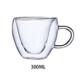 thumbnail image 3 of Injueey Taza de agua de viaje, tazas de jugo de fruta hechas a mano transparentes con corazón, tazas de regalo de vidrio alto con aislamiento térmico, Utensilios de cocina 300ml Injueey HA062086-04B, 3 of 6