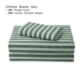 thumbnail image 5 of Beautiful Striped 3-Piece 100% Cotton Percale Sage Green Sheet Set, Twin by Drew Barrymore, 5 of 8
