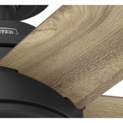 Hunter 44 inch Indoor Ceiling Fan with LED Light and Remote Control - Black Ceiling Fan, Standard Mount, 5 Blades, For Bedroom, Living Room, or Kitchen, Quiet - Margo 52289, Matte Black