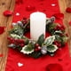 thumbnail image 5 of Decoraciones para San Valentín, adornos para San Valentín, regalos para San Valentín, corona navideña con velas, bayas doradas, piñas, ramas de pino y follaje, ideal para centros de mesa con velas, gu, 5 of 7