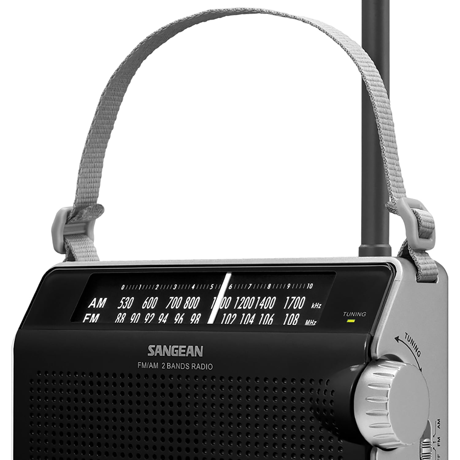 Sangean PR-D6 Retro AM/FM Portable Analog Radio with Strap, PR-D6BKPT