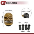 thumbnail image 4 of Pomo de cambio universal de resina con calavera única para vehículos automáticos y manuales con 4 adaptadores amarillo 1 set, 4 of 7