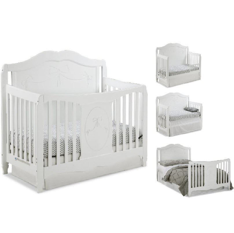 Cribs Cribs Beds White Storkcraft Princess 4 In 1 Convertible