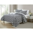 thumbnail image 1 of Bibb Home 2025FQWHTR Ensemble de Courtepointes Réversibles Imprimées Full & Queen Size&44; Treillis Blanc - 3 Pièces, 1 of 1