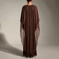 thumbnail image 5 of UDAUDU Women's Sheer Chiffon Cape Shawl Elegant Mesh Cover Up Capelet Formal Evening Bridal Wedding Party Shawl Brown M, 5 of 5