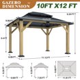 thumbnail image 6 of GARTOO 10 x 12 ft. Outdoor Wooden Hardtop Gazebo, Galvanized Steel Double Roof Gazebo for Patio, Backyard, Deck, Lawns, 6 of 8