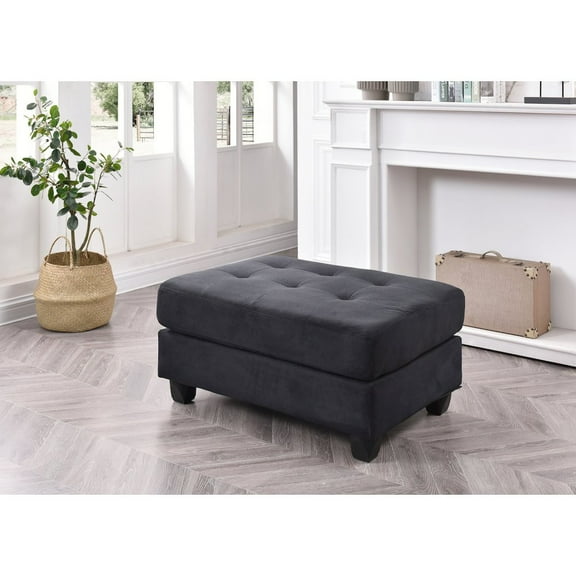 Glory Furniture Malone Ottoman in Black Color