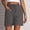 Dark Gray, variant on Womens High Waisted Shorts Summer 2026 Drawstring Solid Wide Leg Bermuda Shorts with Pockets Stretch Casual Comfy Workout Beach Shorts
