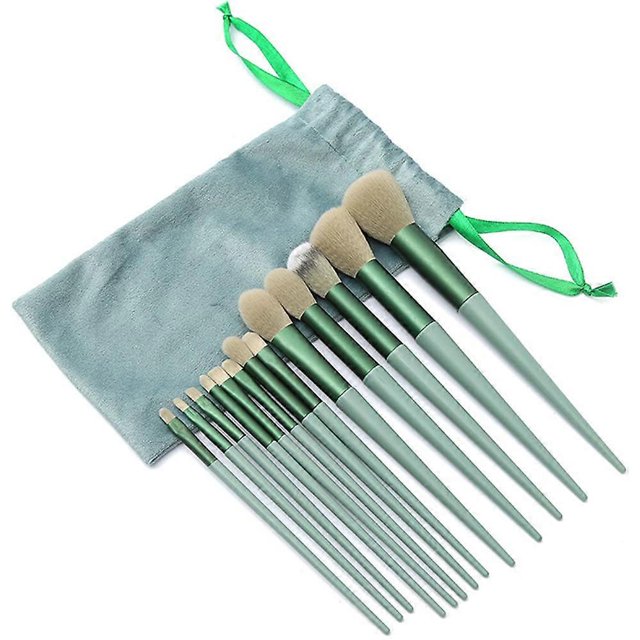 brush makeup brush set concealer brush foundation brush blush brush makeup brush gift set contour makeup kit for beginners (Green 13-piece set)
