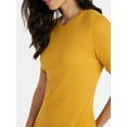 thumbnail image 4 of Time and Tru Women's Seamed Cotton Midi Dress, Sizes XS-XXXL, 4 of 5