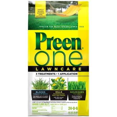 Preen One Lawncare, 18 lb bag covers 5,000 sq ft