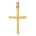 thumbnail image 3 of 14k Yellow Gold Hollow Hollow Diamond-cut Cross Charm Pendant, 3 of 7