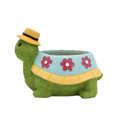 thumbnail image 1 of Maceta decorativa de resina con dibujos animados de tortuga con forma de animal, 11 cm, 1 of 3