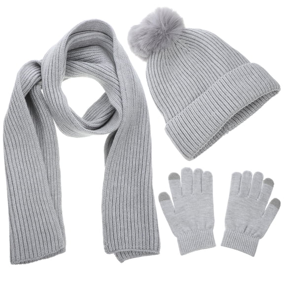 PENIKOKO Winter Warm Gloves for Women Touchscreen Woolen Yarn Hat and Scarf Set 1Set