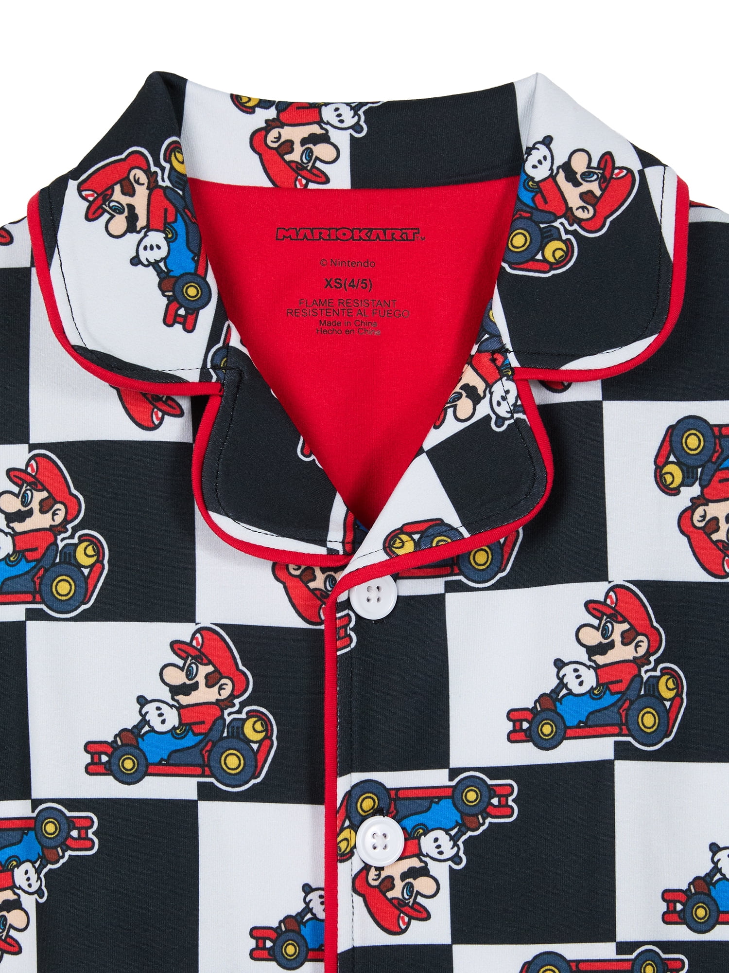 Mario Boys Short Sleeve Sleep Notch Collar Top and Shorts Pajama Set, 2-Piece, Sizes 4-12