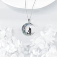 thumbnail image 4 of YAFEINI Black Cat Necklace 925 Sterling Silver Cat Necklace for Women Abalone Shell Halloween Cat Necklace Moon Cat Necklace Cat Jewelry for Women Mother Wife, 4 of 6