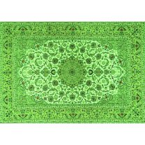 Ahgly Company Indoor Rectangle Persian Green Traditional Area Rugs, 5' x 7'