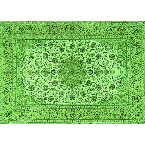 Ahgly Company Indoor Rectangle Persian Green Traditional Area Rugs, 5' x 7'