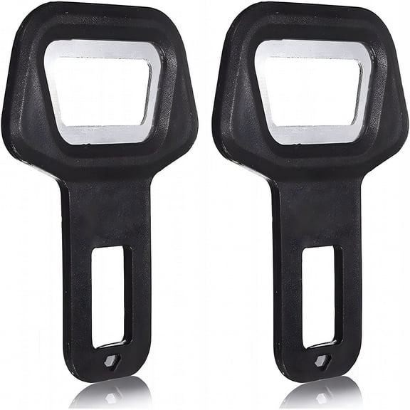 MELIVO Seat Belt Buckle with Bottle Opener, Pack of 2, Seat Belt Connector in Black, For All Car Brands, Car Belt Buckle Clip