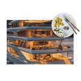 Multideck yachts shine at dusk mat, heatresistant dining table mat