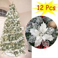 thumbnail image 4 of Christmas Artificial Flowers 12 Pcs Artificial Christmas Flowers Decorations Glitter Xmas Tree Flower Ornaments Arrangements Wedding Table Decor, 4 of 5
