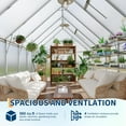 thumbnail image 3 of 8'x12' Walk-in Greenhouse – Heavy-Duty Aluminum Frame, Polycarbonate Panels, Quick Setup, Roof Vent, Large Outdoor Greenhouse Kit for Garden & Backyard, Clear, 3 of 9