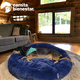 thumbnail image 2 of Camita Bienestar Cama Redonda Antiestrés para Perros Doble Vista Memory Foam Grande 100cm - Azul, 2 of 2