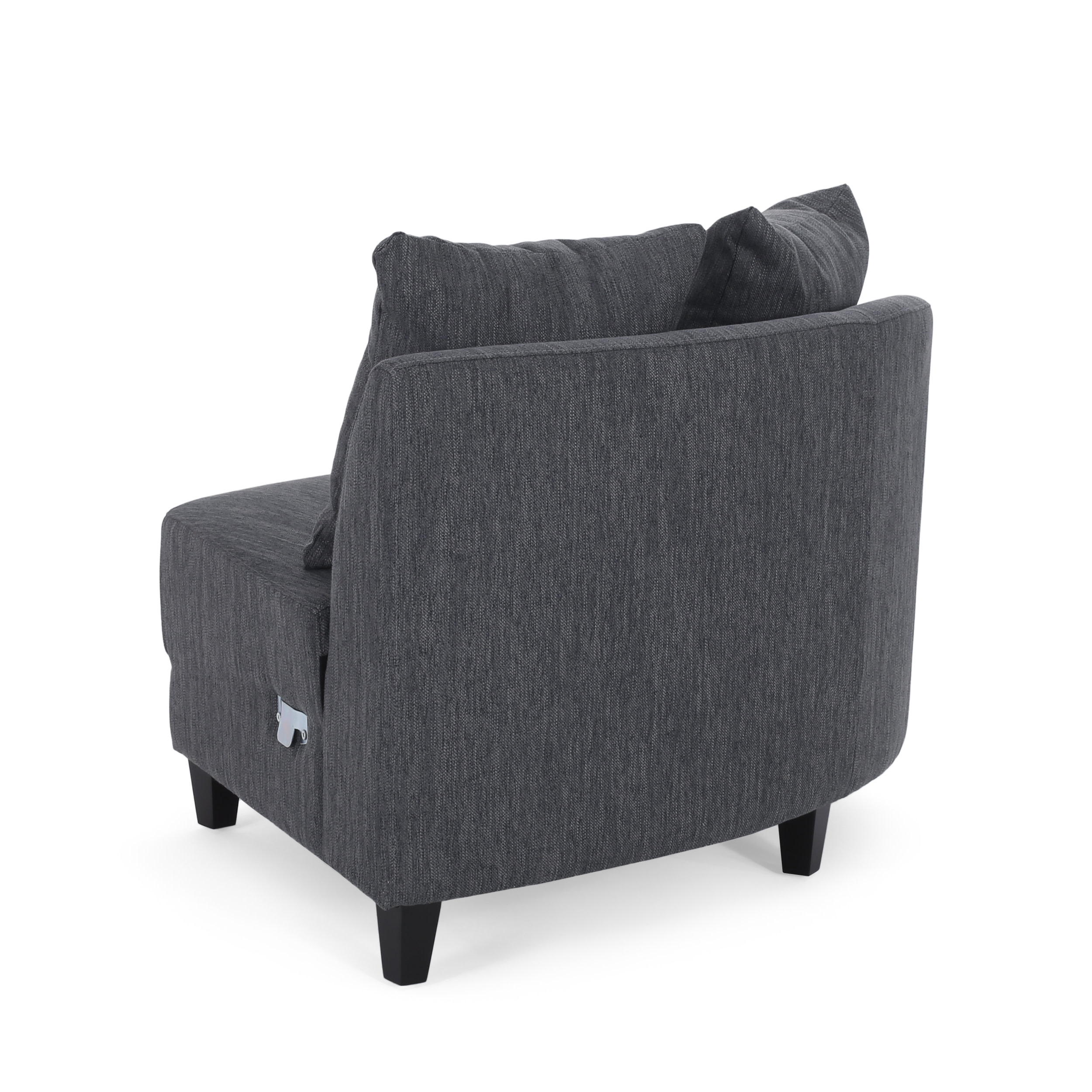 Noble House Raintree Indoor Contemporary Fabric 3 Seater Curved Sectional Sofa, Charcoal
