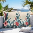 thumbnail image 5 of Waterproof Throw Pillow Covers Set of 2, 16x16 Inch Flowers Leaves Decorative Pillowcases Outdoor Pillow Slip Cushion Covers Set for Couch Tent Retro Botanical Summer Tropical Plants, 5 of 7