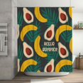 thumbnail image 5 of Rateoe Banana And Avocado Shower Curtain - Fancy Bathroom Shower Curtain Sets - Waterproof Shower Curtain with Hooks with 12 Plastic Hooks 72x72 Inches, 5 of 5