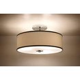 thumbnail image 2 of Kira Home Chloe 15" Retro Modern 3-Light Semi-Flush Mount Ceiling Light + White Drum Shade, LED Compatible, Round Tempered Glass Diffuser, Chrome Trim Finish, 2 of 5